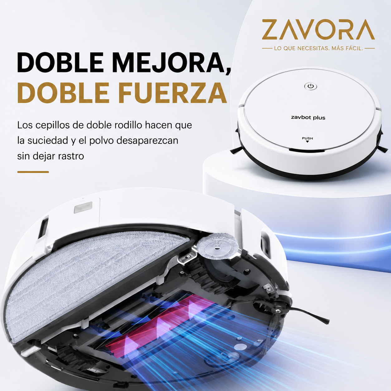 Compre 1 y LLÉVATE 2 - Robot Aspirador Inteligente ZavBot Plus 3 en 1