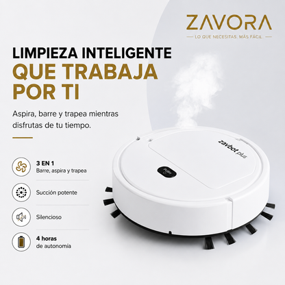 Compre 1 y LLÉVATE 2 - Robot Aspirador Inteligente ZavBot Plus 3 en 1